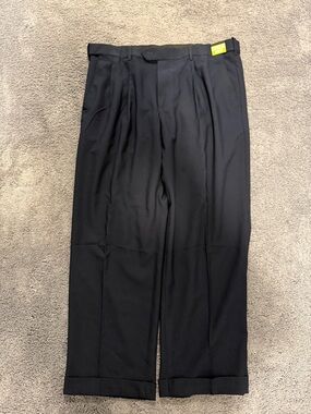 NWT David Taylor Flexslax Men's Dark Blue Stretch Fabric Dress Pants 38 x 29